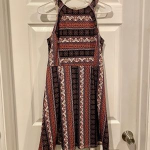 Xhilaration floral striped halter fit and flare dress